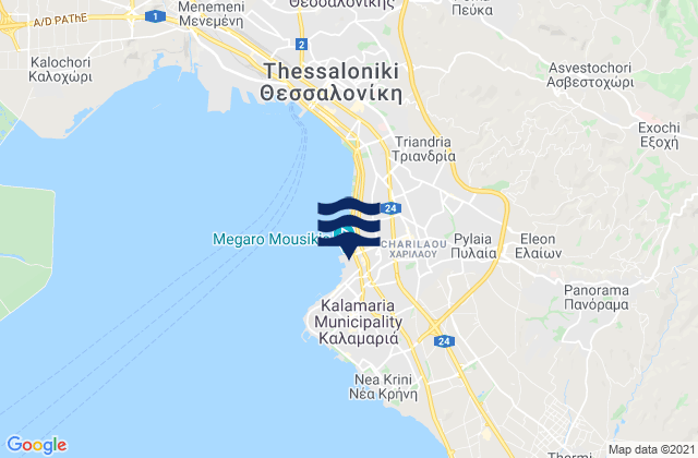 Mappa delle Getijden in Pylaía, Greece