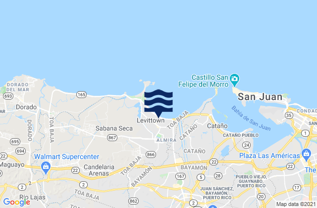 Mappa delle Getijden in Pájaros, Puerto Rico