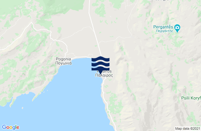 Mappa delle Getijden in Pálairos, Greece