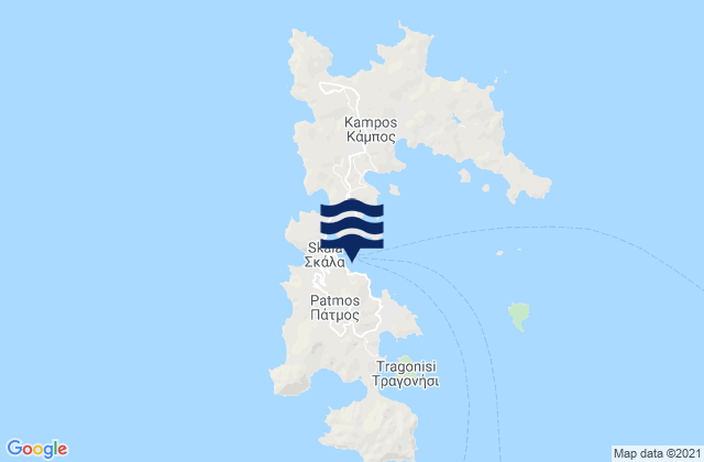 Mappa delle Getijden in Pátmos, Greece