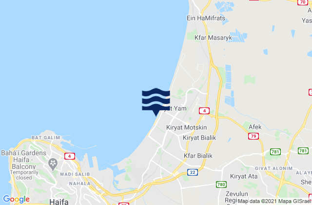 Mappa delle Getijden in Qiryat Bialik, Israel