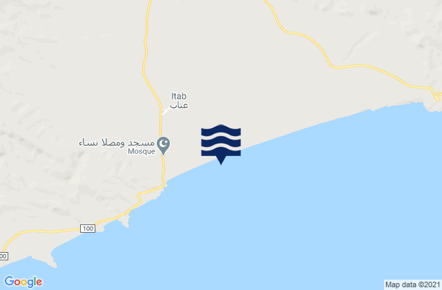 Mappa delle Getijden in Qishn, Yemen
