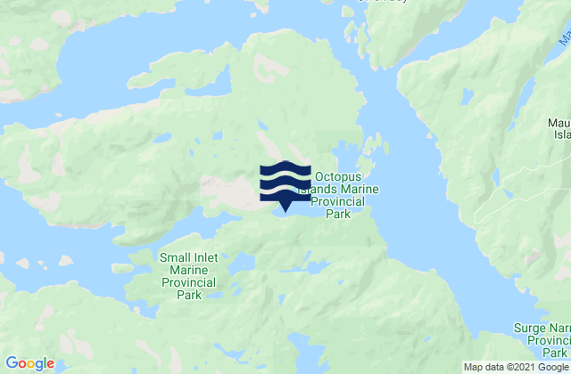 Mappa delle Getijden in Quadra Island, Canada
