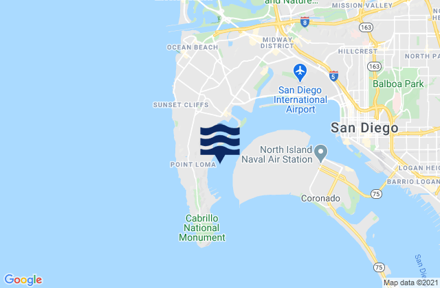 Mappa delle Getijden in Quarantine Station La Playa, United States