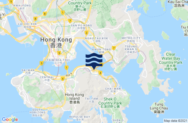 Mappa delle Getijden in Quarry Bay, Hong Kong