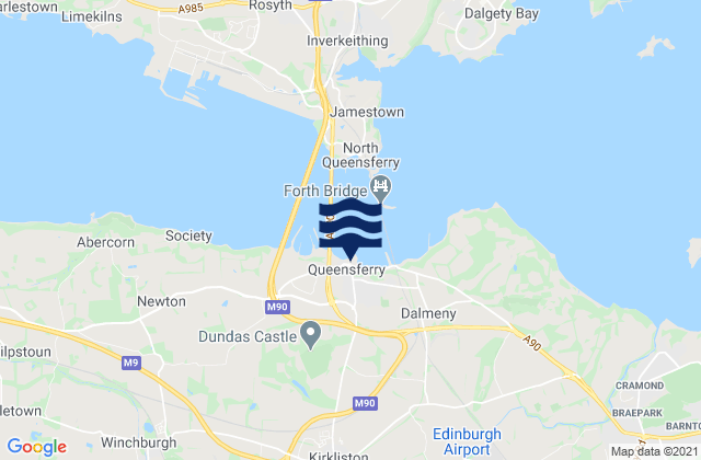 Mappa delle Getijden in Queensferry, United Kingdom