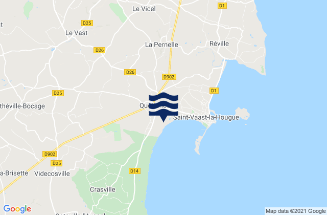 Mappa delle Getijden in Quettehou, France