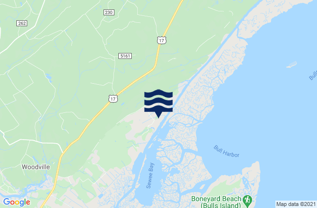 Mappa delle Getijden in Quinby Creek Bridge (East Branch), United States