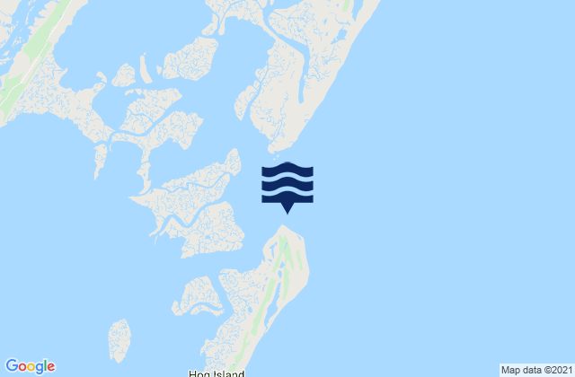Mappa delle Getijden in Quinby Inlet entrance, United States