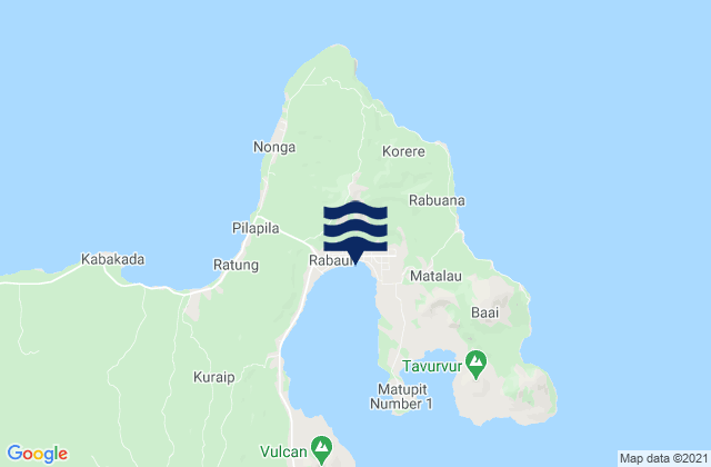 Mappa delle Getijden in Rabaul, Papua New Guinea