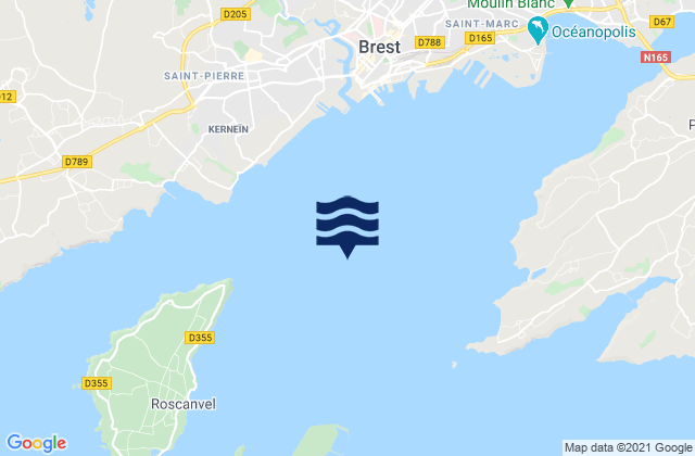 Mappa delle Getijden in Rade de Brest, France