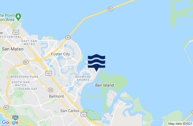 Mappa delle Getijden in Radio Beach, United States