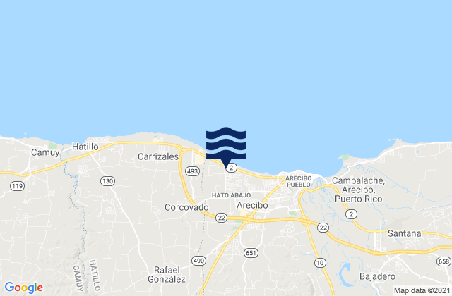 Mappa delle Getijden in Rafael Capo, Puerto Rico