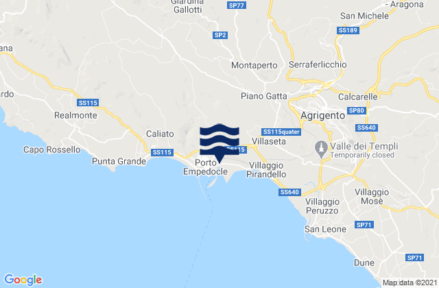 Mappa delle Getijden in Raffadali, Italy
