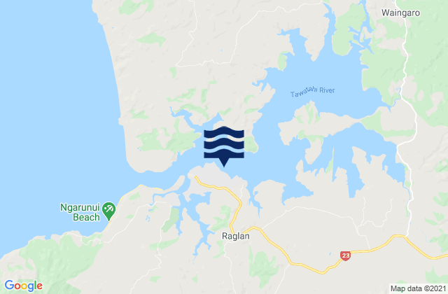 Mappa delle Getijden in Raglan, New Zealand
