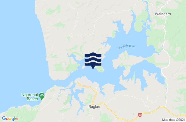 Mappa delle Getijden in Raglan Harbour (Whaingaroa), New Zealand