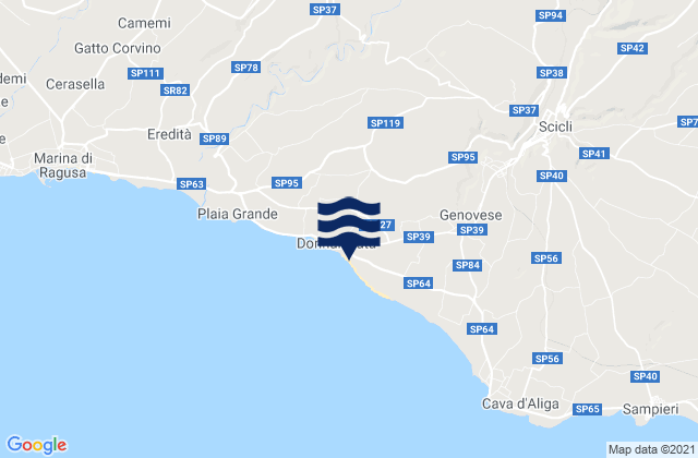 Mappa delle Getijden in Ragusa, Italy