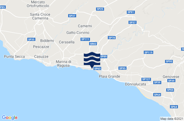 Mappa delle Getijden in Ragusa, Italy