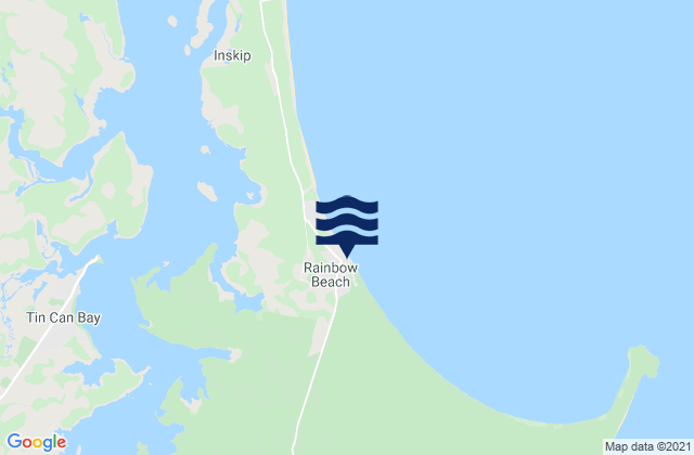 Mappa delle Getijden in Rainbow Beach, Australia