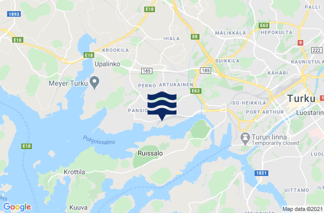 Mappa delle Getijden in Raisio, Finland