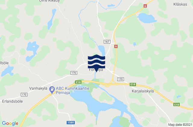 Mappa delle Getijden in Rame Head, Finland