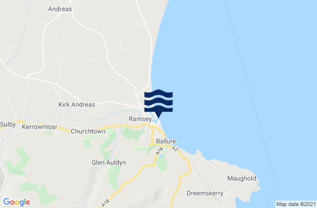 Mappa delle Getijden in Ramsey, Isle of Man