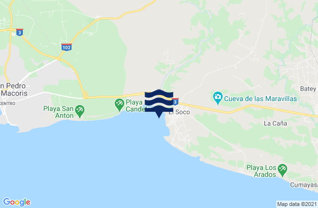 Mappa delle Getijden in Ramón Santana, Dominican Republic