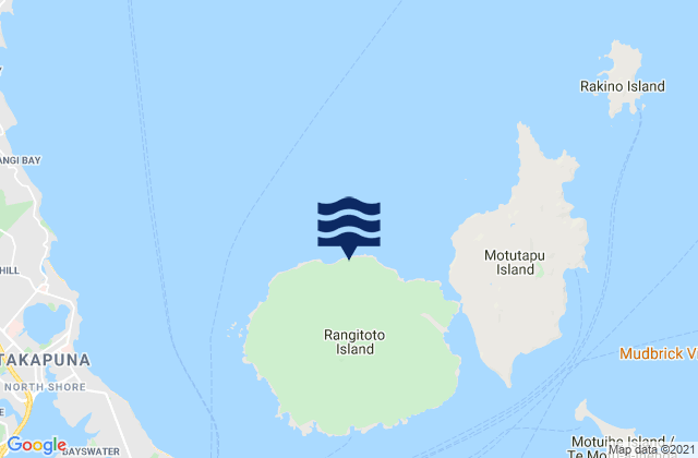 Mappa delle Getijden in Rangitoto Island, New Zealand