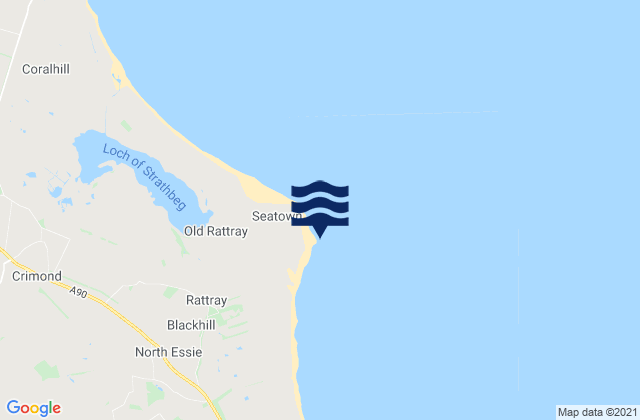 Mappa delle Getijden in Rattray Head, United Kingdom