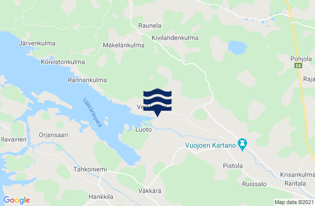 Mappa delle Getijden in Rauma, Finland
