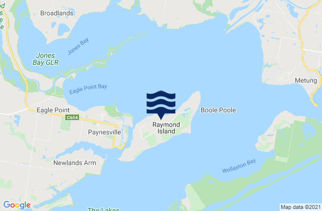 Mappa delle Getijden in Raymond Island, Australia