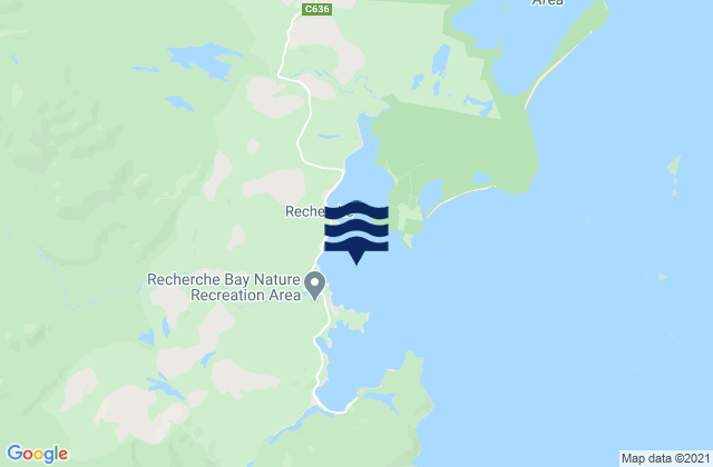 Mappa delle Getijden in Recherche Bay, Australia