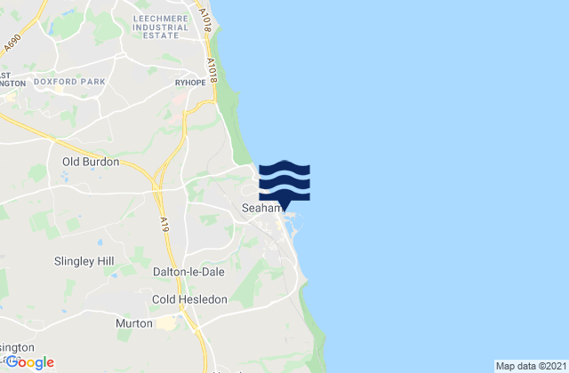 Mappa delle Getijden in Red Acre Beach, United Kingdom