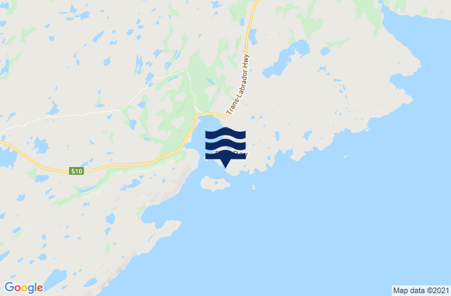 Mappa delle Getijden in Red Bay, Canada