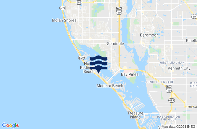 Mappa delle Getijden in Redington Beach, United States