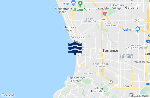 Mappa delle Getijden in Redondo Beach State Park, United States
