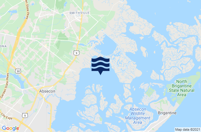 Mappa delle Getijden in Reeds Bay, United States