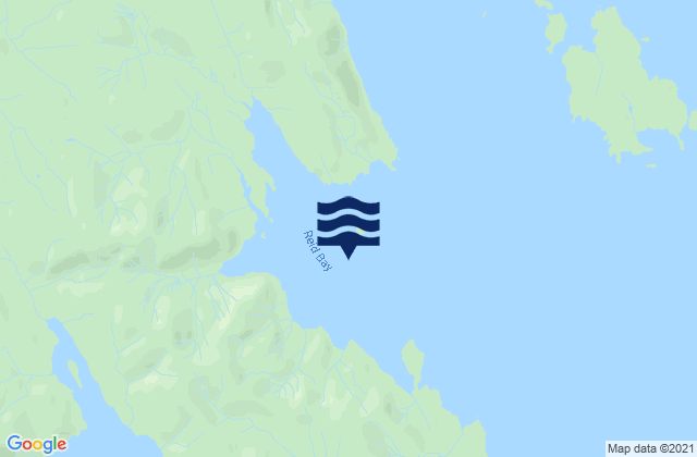 Mappa delle Getijden in Reid Bay, United States
