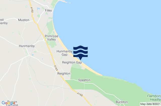 Mappa delle Getijden in Reighton Sands Beach, United Kingdom