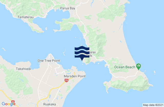 Mappa delle Getijden in Reotahi Bay, New Zealand