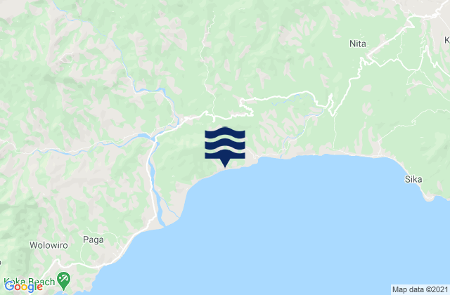 Mappa delle Getijden in Retenggoma, Indonesia