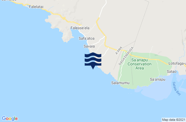 Mappa delle Getijden in Return to Paradise Beach, Samoa