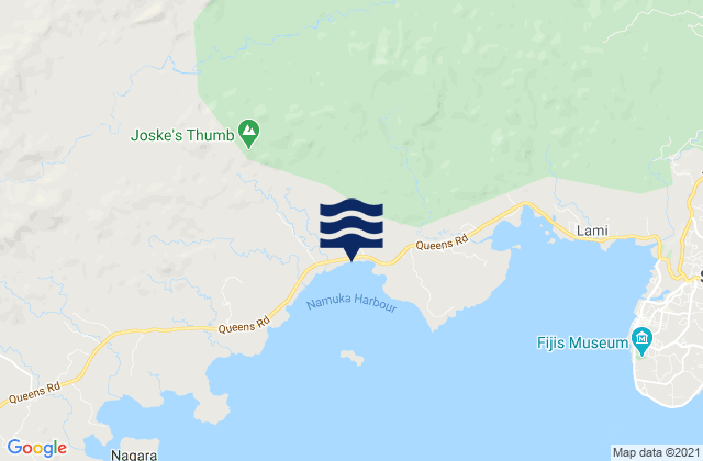 Mappa delle Getijden in Rewa Province, Fiji