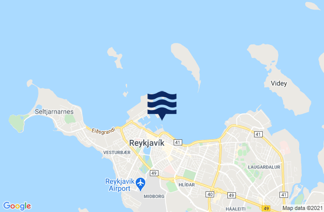 Mappa delle Getijden in Reykjavik, Iceland