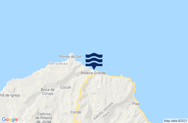 Mappa delle Getijden in Ribeira Grande, Cabo Verde