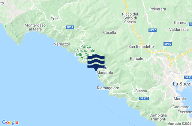 Mappa delle Getijden in Riccò del Golfo, Italy