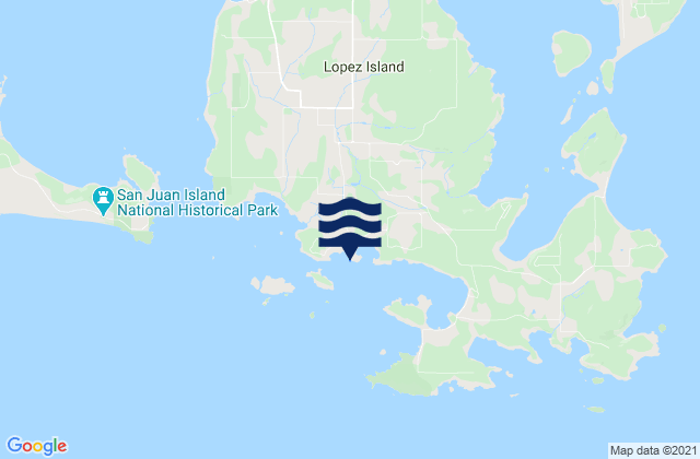Mappa delle Getijden in Richardson Lopez Island, United States