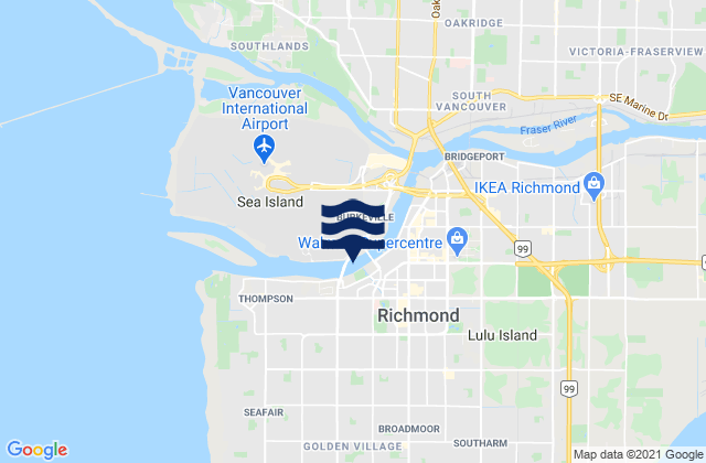 Mappa delle Getijden in Richmond, Canada
