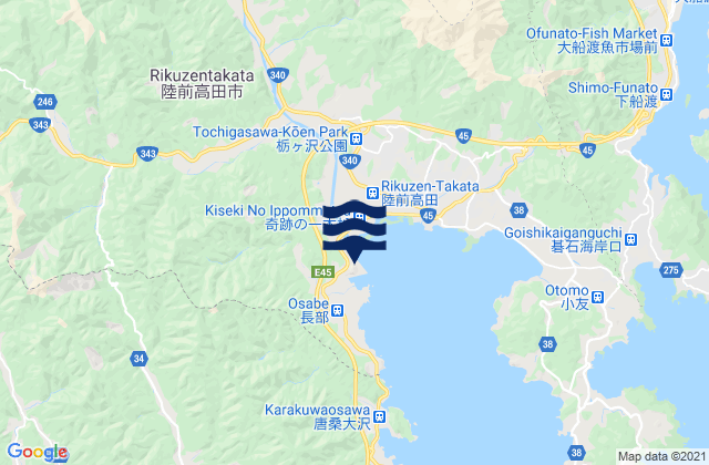 Mappa delle Getijden in Rikuzentakata-shi, Japan