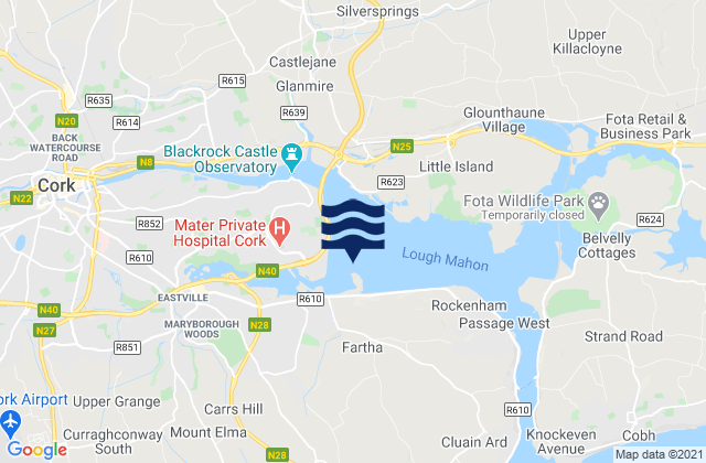 Mappa delle Getijden in Ring Mahon Strand, Ireland